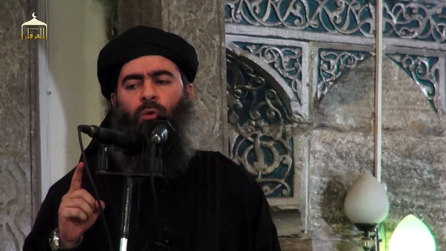 Kaader Islamiriigi 2014. aasta propagandavideost, millel on näha selle terrorirühmituse juhti Abu Bakr al-Baghdadit