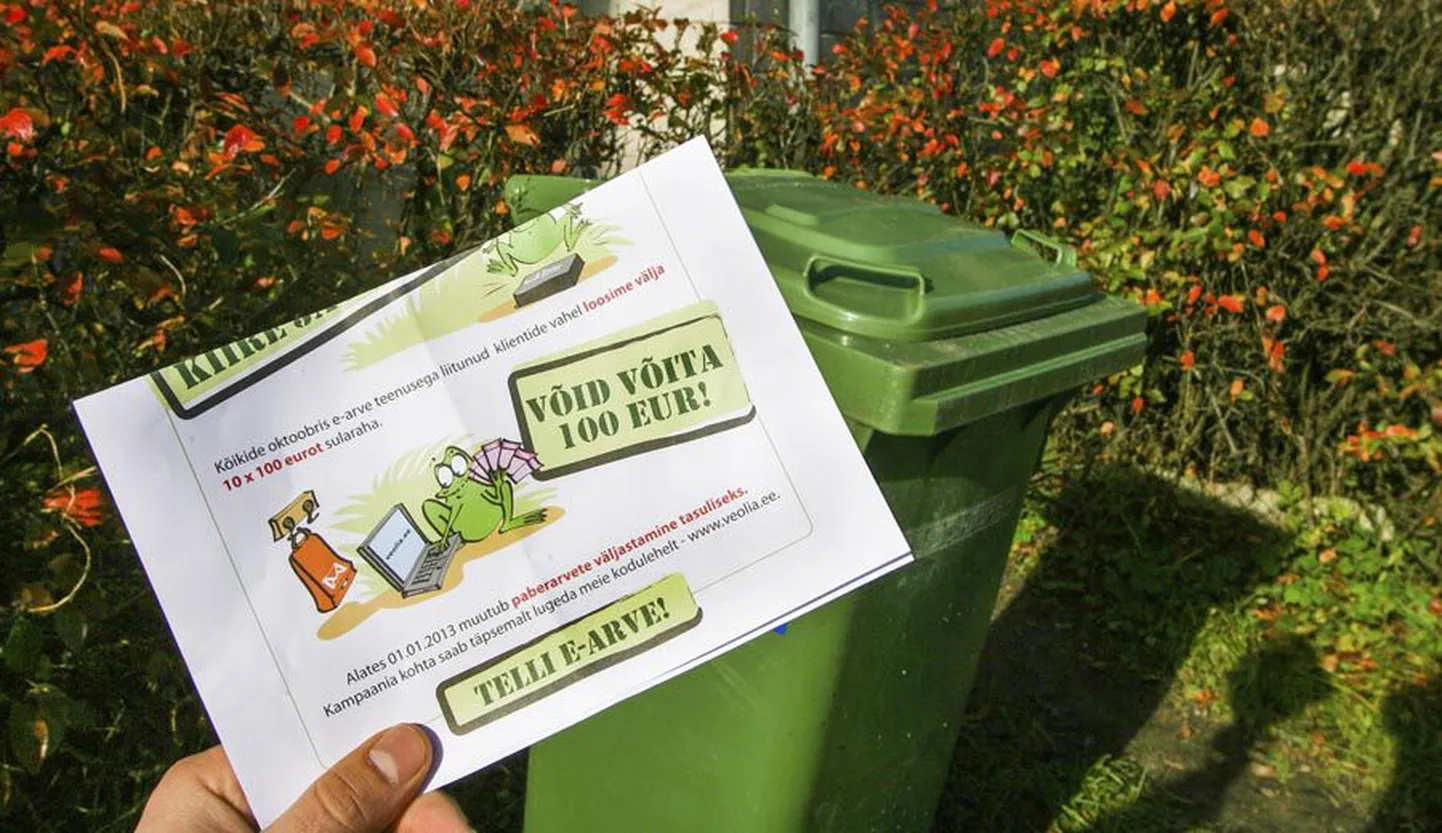 Aktsiaselts Veolia Keskkonnateenused, mis edaspidi kannab nime Eesti Keskkonnateenused, teatas paberarvete tasuliseks muutumisest hiljuti majaomanike postkastidesse pandud reklaamlehel.