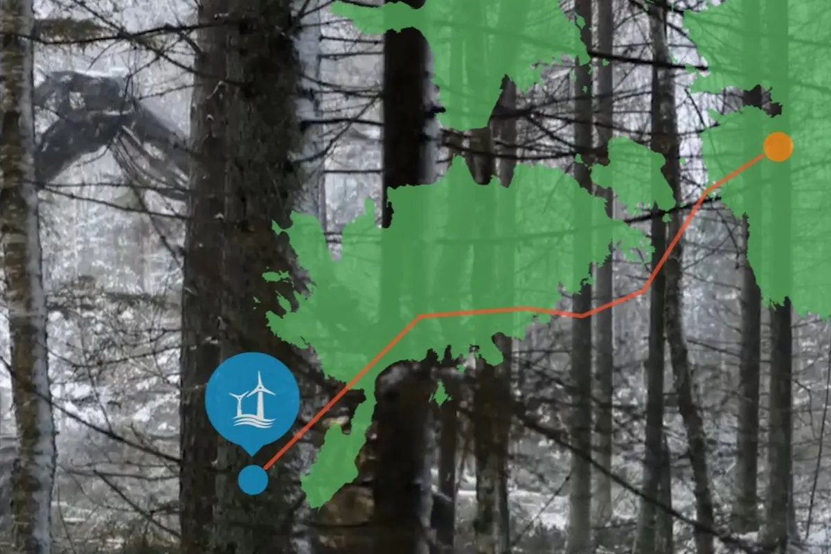 Üks variant Saaremaad läbivast liinikoridorist, mis tuleviku meretuulepargi pärast Eestil kavas ehitada on.