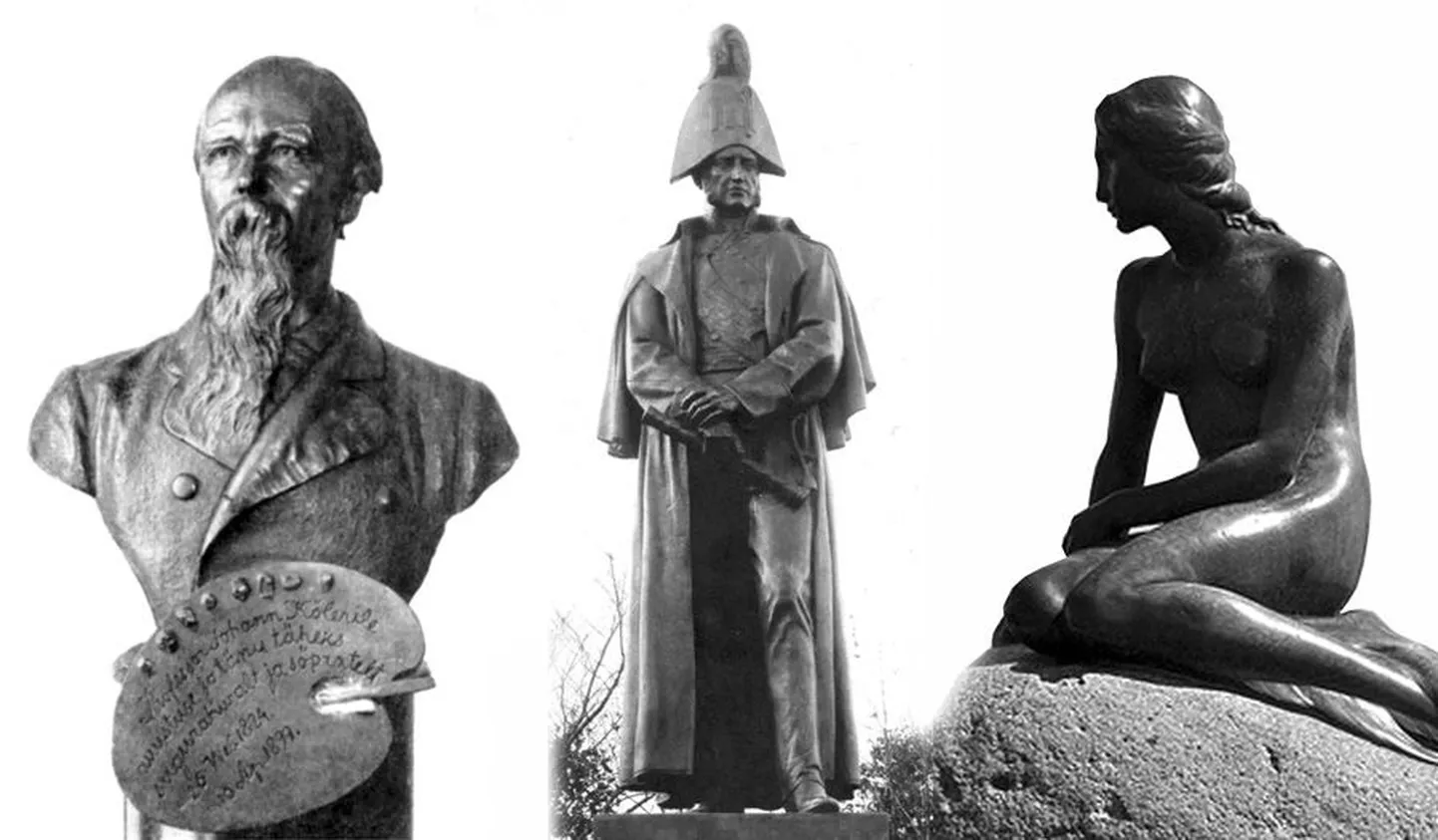 Kunstnik, sõjamees ja muinas­jutu­tegelane — Johann Köler, Barclay de Tolly ja väike merineitsi — skulptuuri jäädvus­­tatuna