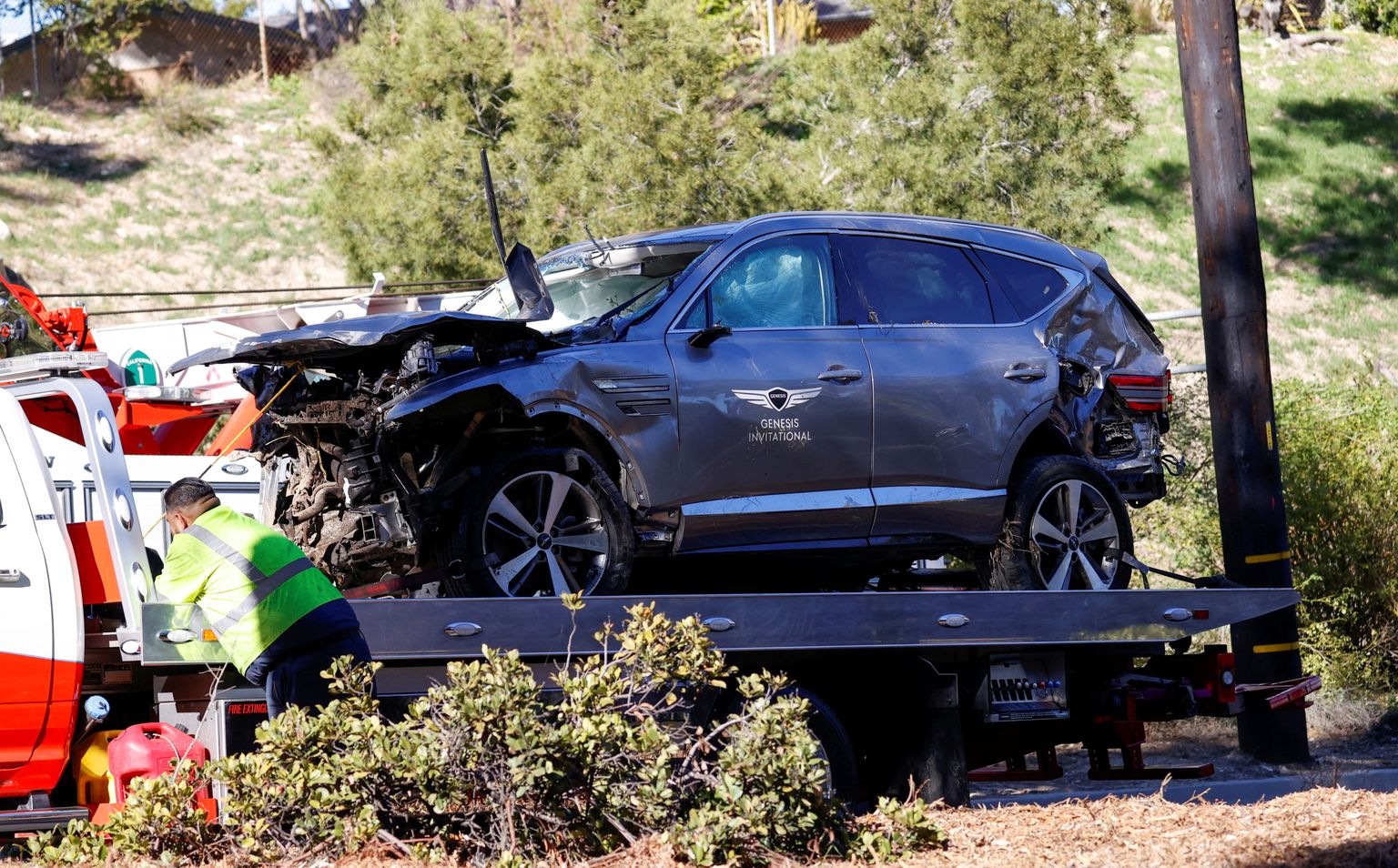 Tiger Woodsi auto pärast avariid.