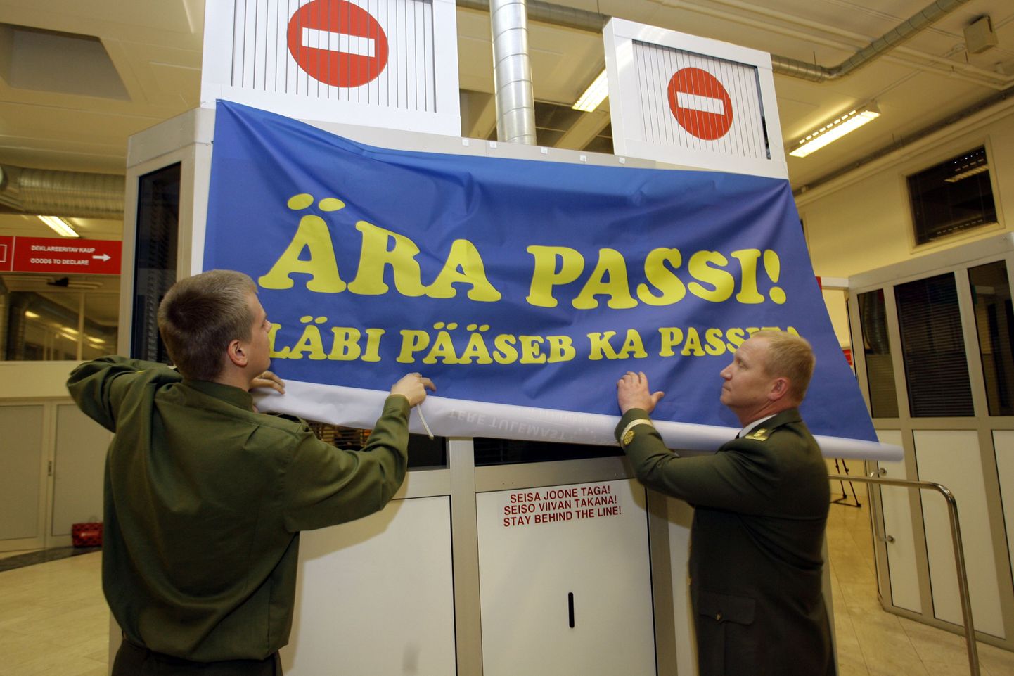 Fotomälestus Eesti ühinemisest Schengeni leppega.