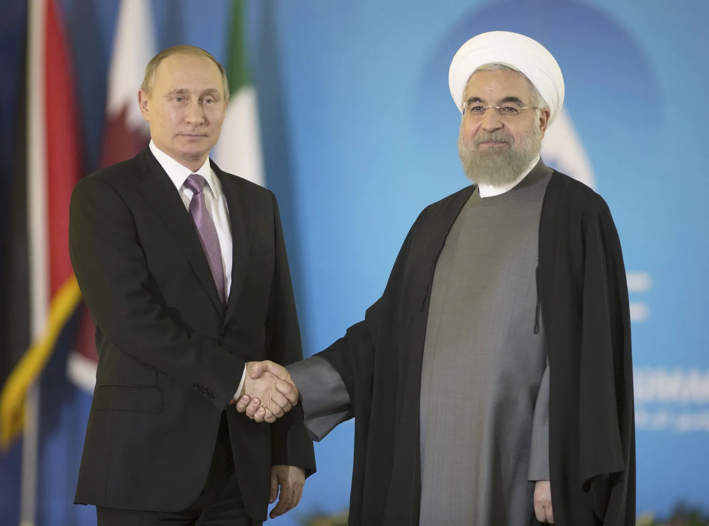 Venemaa president Vladimir Putin koos Iraani ametivenna Hassan Rouhaniga.