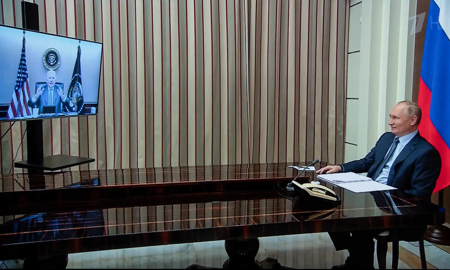 Vladimir Putini ja Joe Bideni videokonverents 7. detsembril.