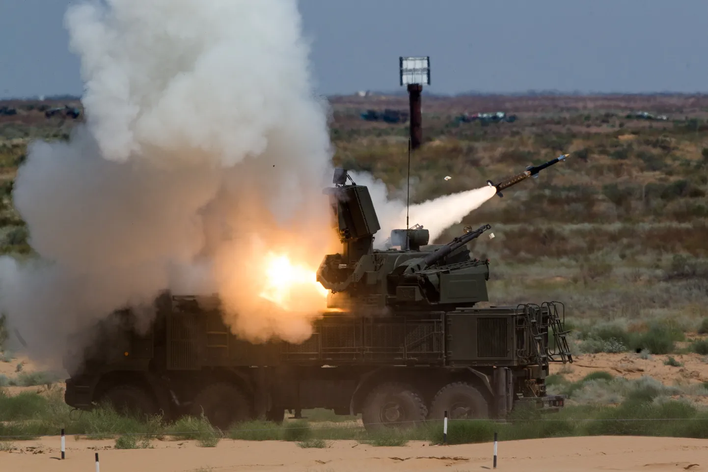 Pantsir-S õhutõrjekompleks, millega droonid alla tulistati.