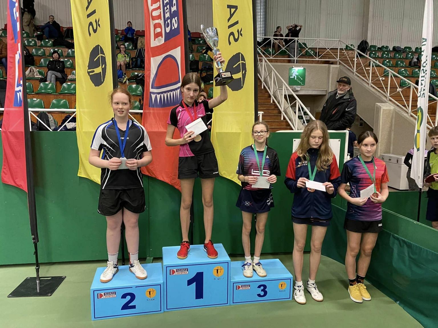 Viljandi spordikooli lauatennisistidest oli Leedu võistlusel edukaim Marii Allev, kes teenis 13-aastaste tüdrukute võistlusklassis kolmanda koha.