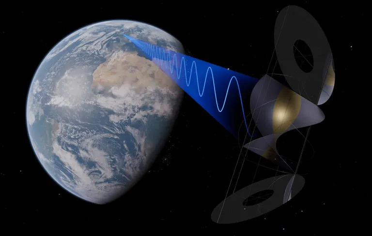 Selline näeb välja kosmosejaama kontseptsioon: orbiidil on hiiglaslike peeglitega satelliit, mis koondab päikesekiired keskel asuvatesse paneelidesse. Sealt saadud energia muundatakse raadiolaineteks ja suunatakse maapealsetesse kilomeetrite laiustesse vastuvõtujaamadesse. Kokkuvõttes peaks see samal maa-alal kordades rohkem energiat tootma kui näiteks tuuleenergiapark.