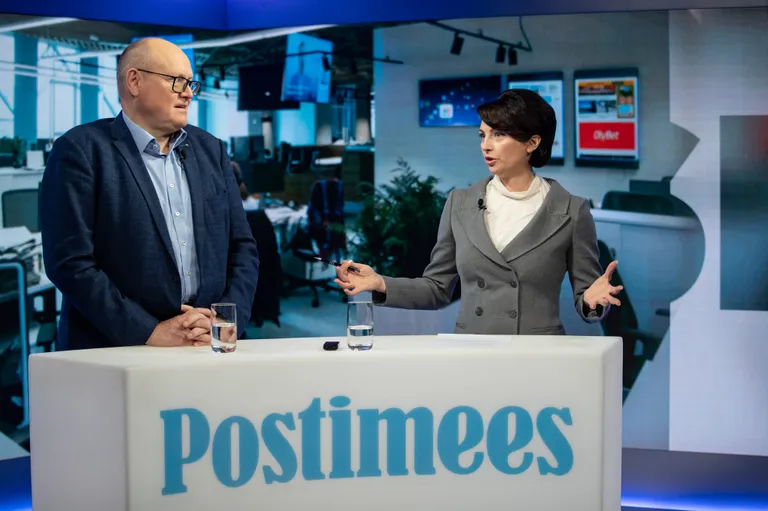 Студия Postimees: США – в шаге от перемен? /Одежда ведущей: Luisa Spagnoli Estonia