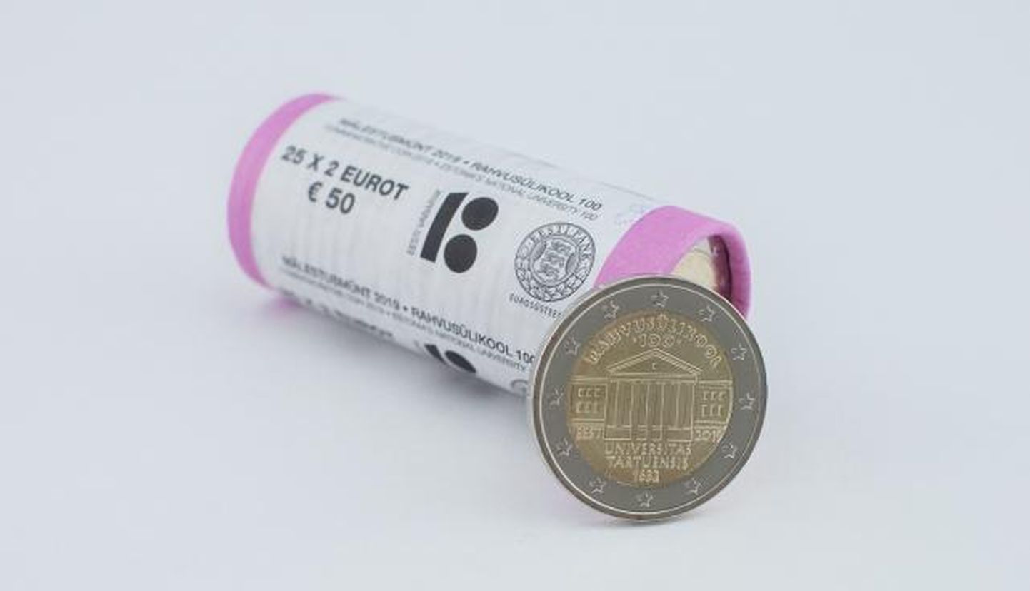 Eesti Pank laseb ringlusse rahvusülikooli 100. aastapäevale pühendatud kaheeurose mündi.