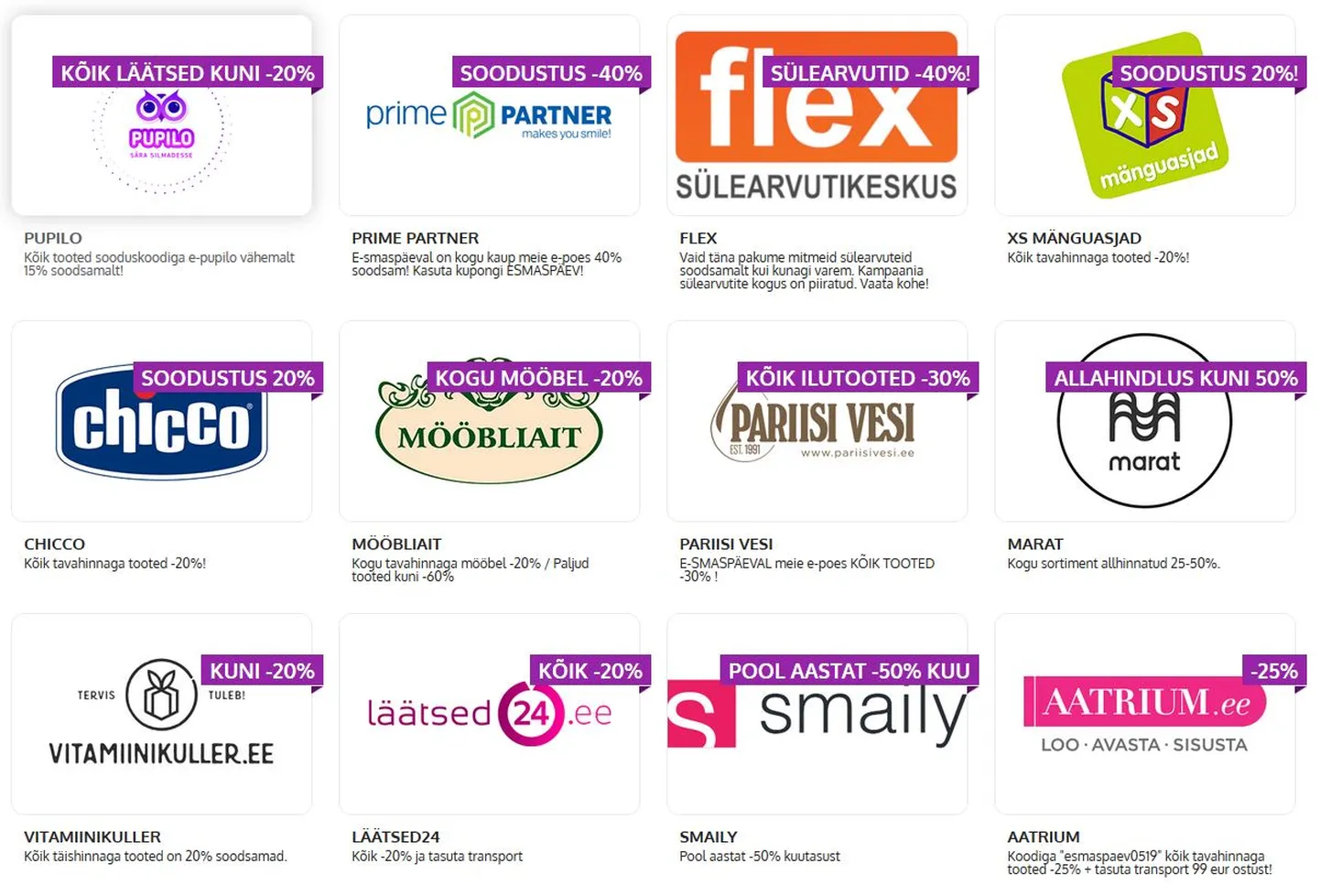 Veebipoodide pakkumised.