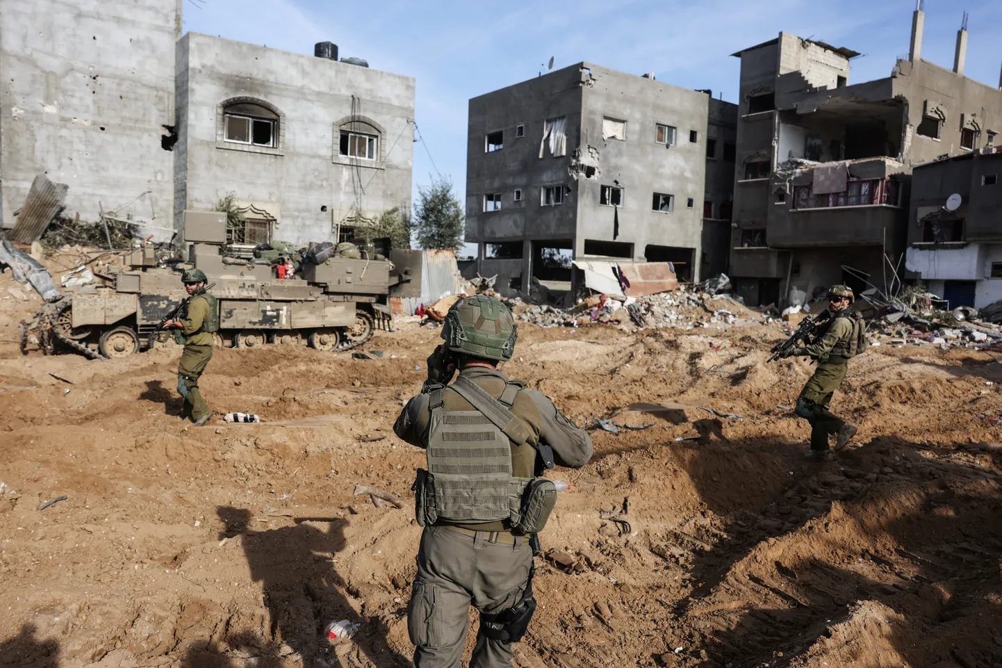 Iisraeli sõdurid Gaza tsoonis. Foto on tehtud 8. jaanuaril 2024.