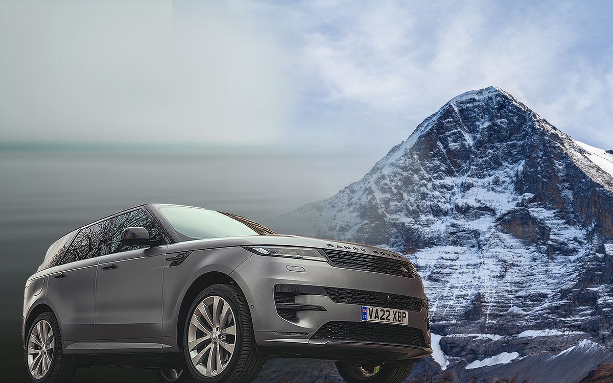 Range Rover Sport Eiger Grey krāsā un Eigera kalns