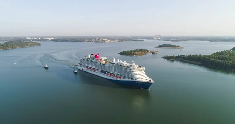 Carnival Corp uusim ja suurim kruiisilaev Mardi Gras proovisõidul