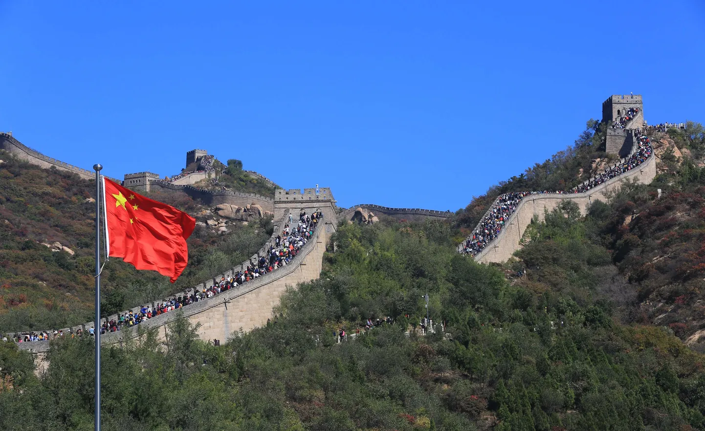 Turistide mass Suurel Hiina müüril