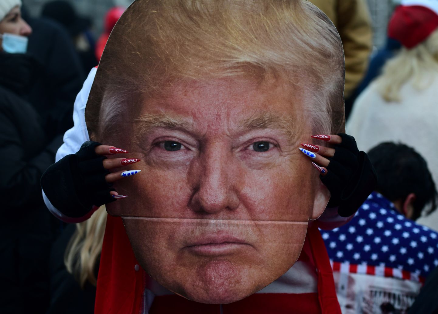 Donald Trumpi pildiga meeleavaldaja eile Washingtonis.
