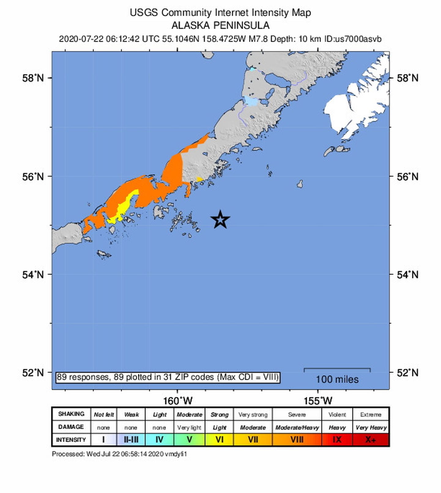 Alaska poolsaare lähistel leidis aset võimas maavärin magnituudiga 7,8.