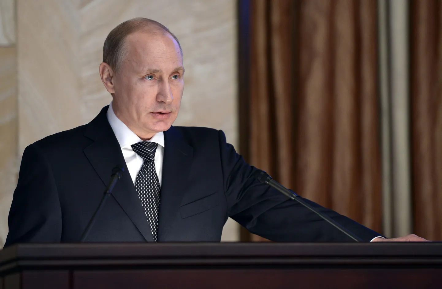 Vene president Vladimir Putin kõnelemas julgeolekutöötajate ees Moskvas.