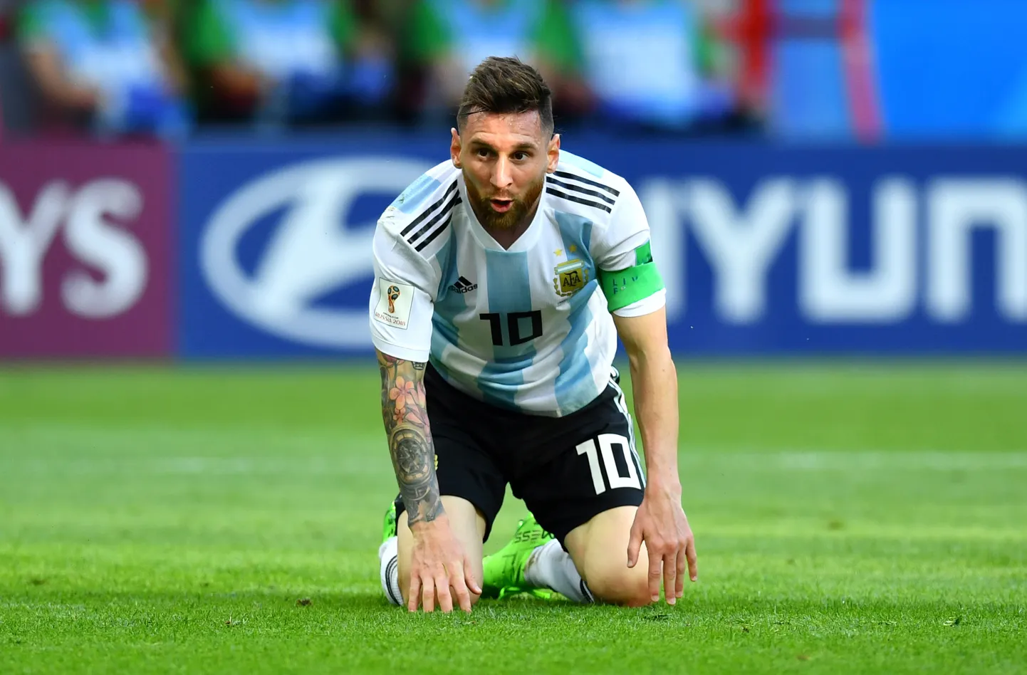 FILE PHOTO: Soccer Football - World Cup - Round of 16 - France vs Argentina - Kazan Arena, Kazan, Russia - June 30, 2018  Argentina's Lionel Messi looks dejected during the match   REUTERS/Dylan Martinez/File Photo
