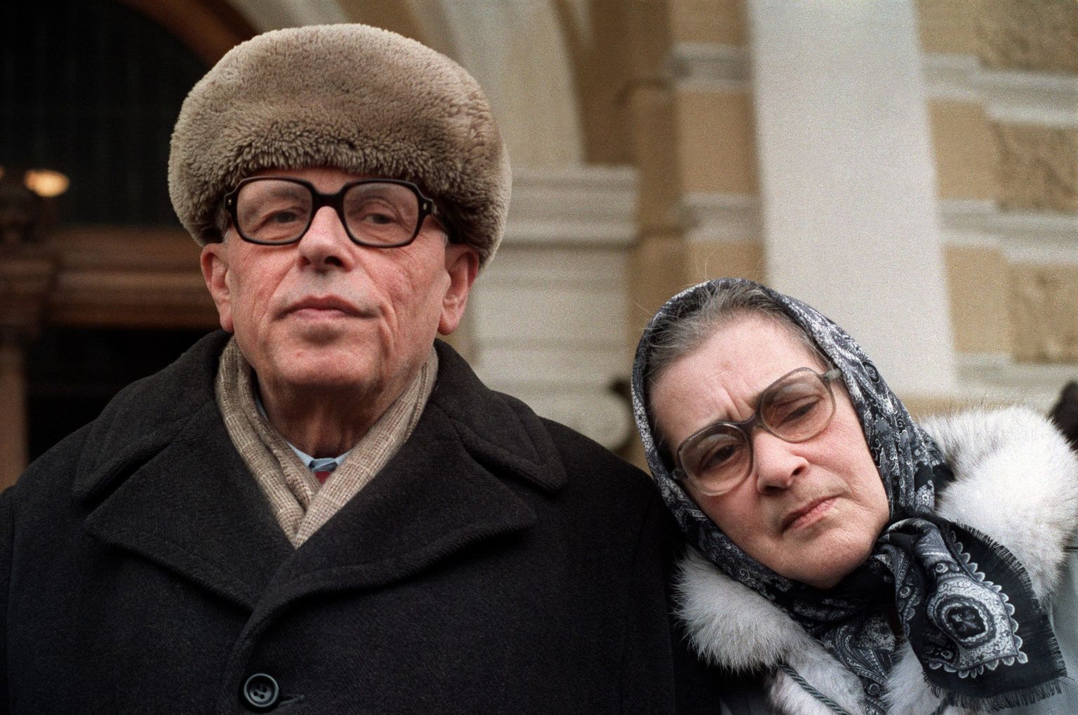 Andrei Sahharov ja Jelena Bonner 1987. aastal Moskvas.