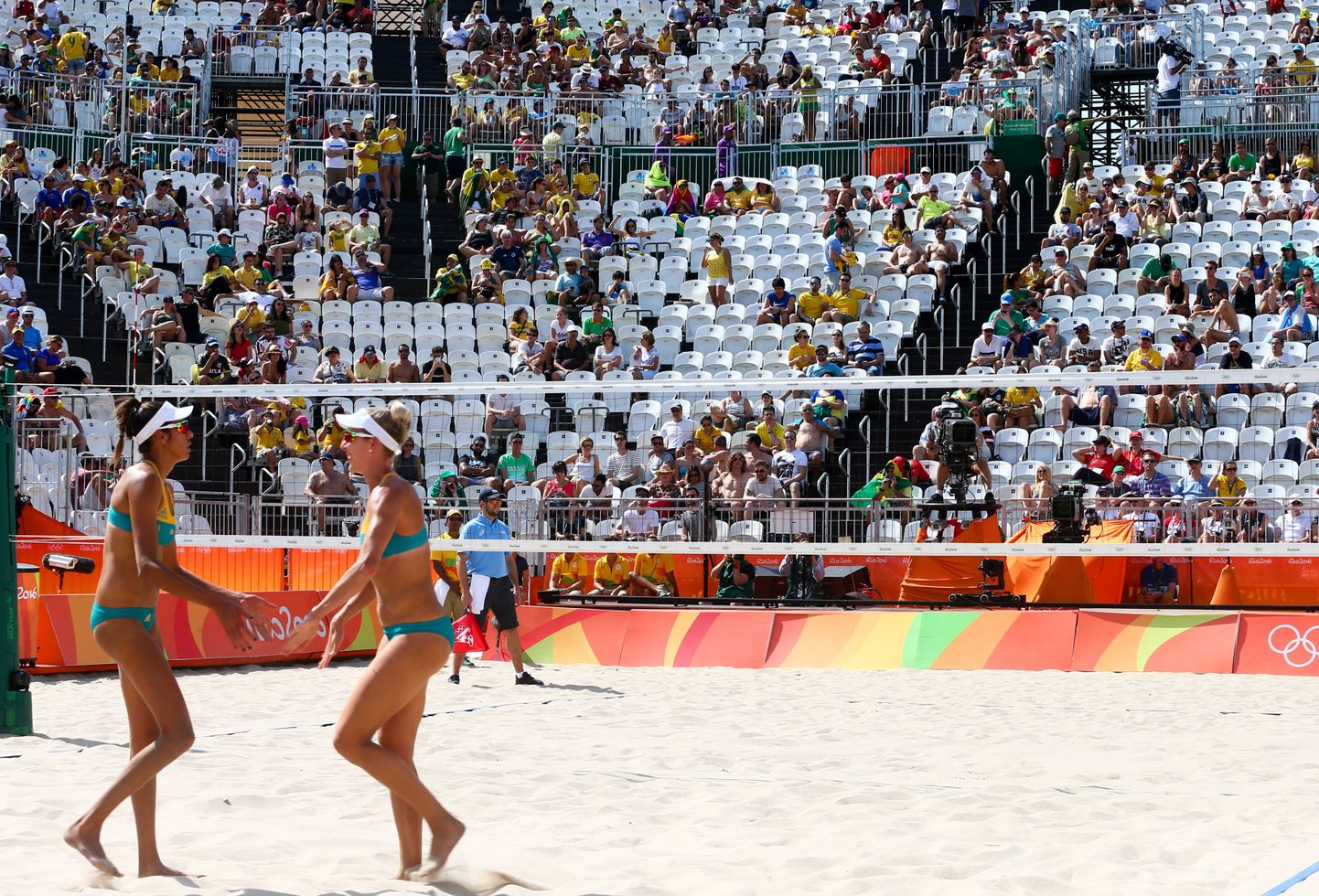 Tühi rannavõrkpalliplats Rio olümpiamängudel.