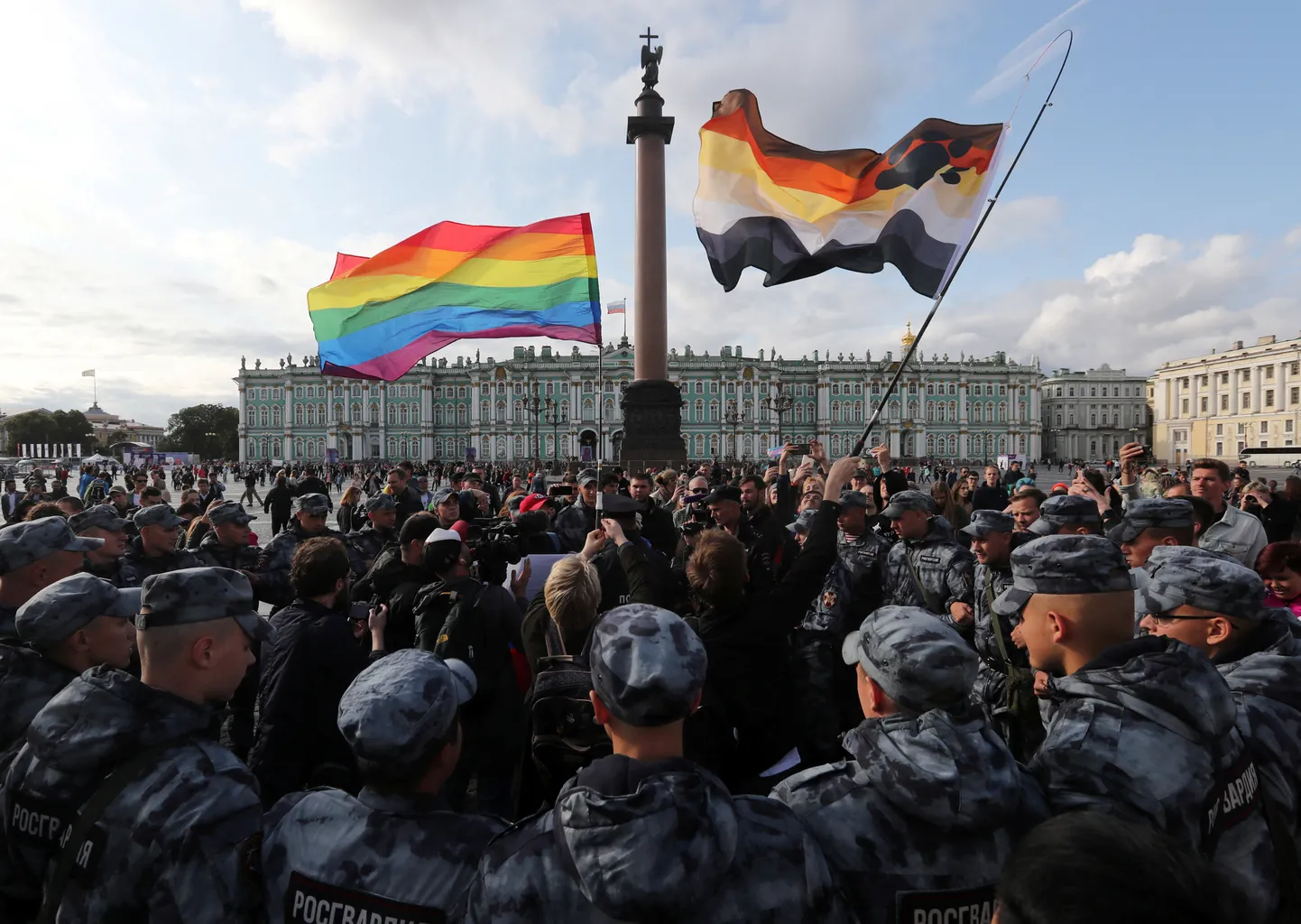 Julgeolekujõud Peterburi Pride'il. 3. august 2019.