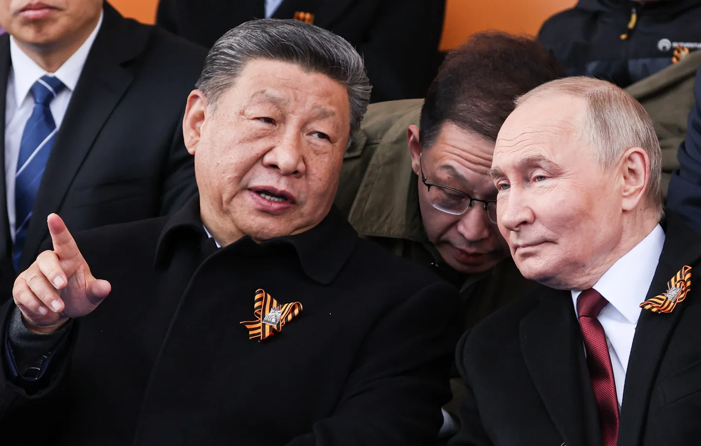 Venemaa režiimi juht Vladimir Putin ja Hiina riigipea Xi Jinping tänavu Moskvas võidupüha paraadil.