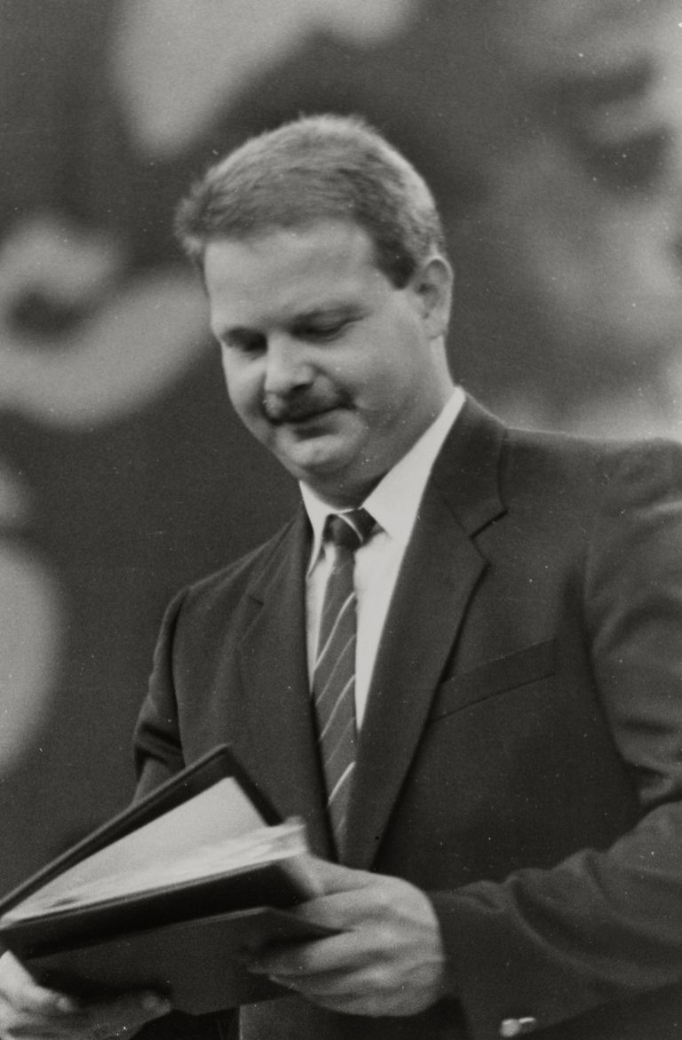 Jüri Tamm olümpiasportlaste austamisel Tallinnas (1988).