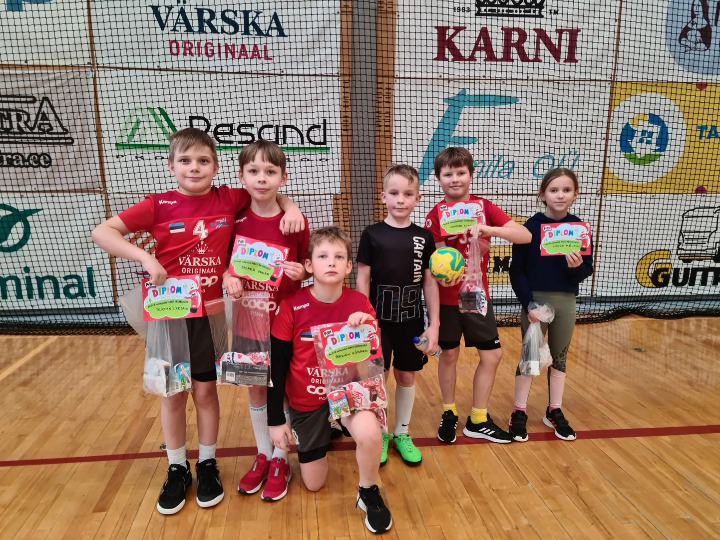 Esikoha võitnud Põlva kooli 1. võistkond