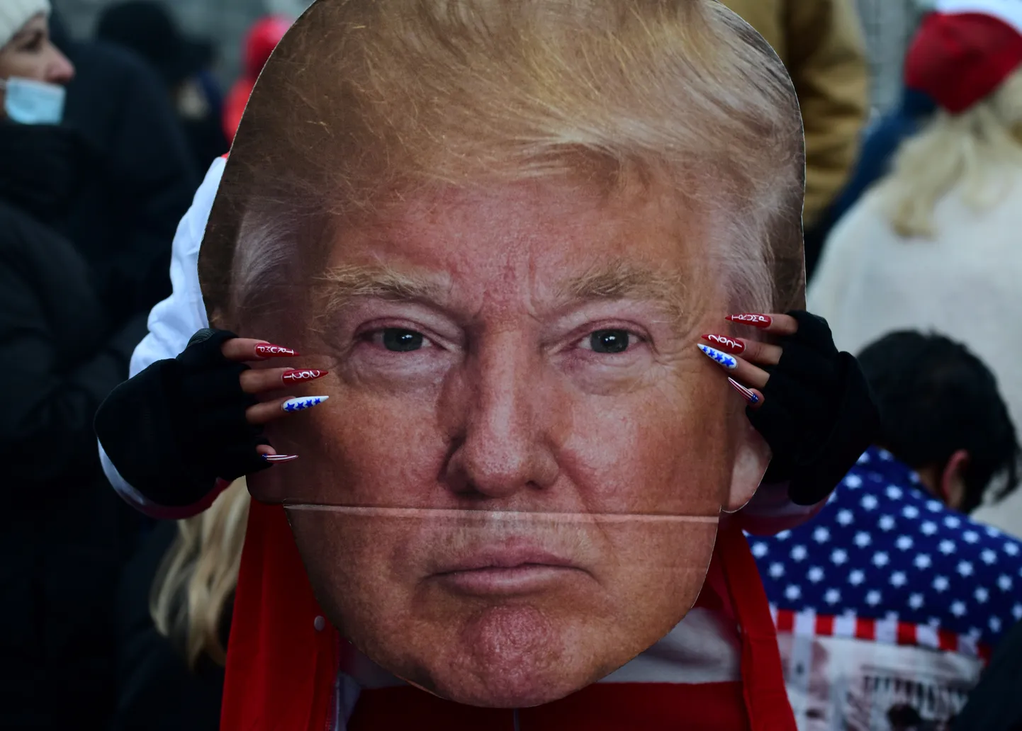 Donald Trumpi pildiga meeleavaldaja eile Washingtonis.
