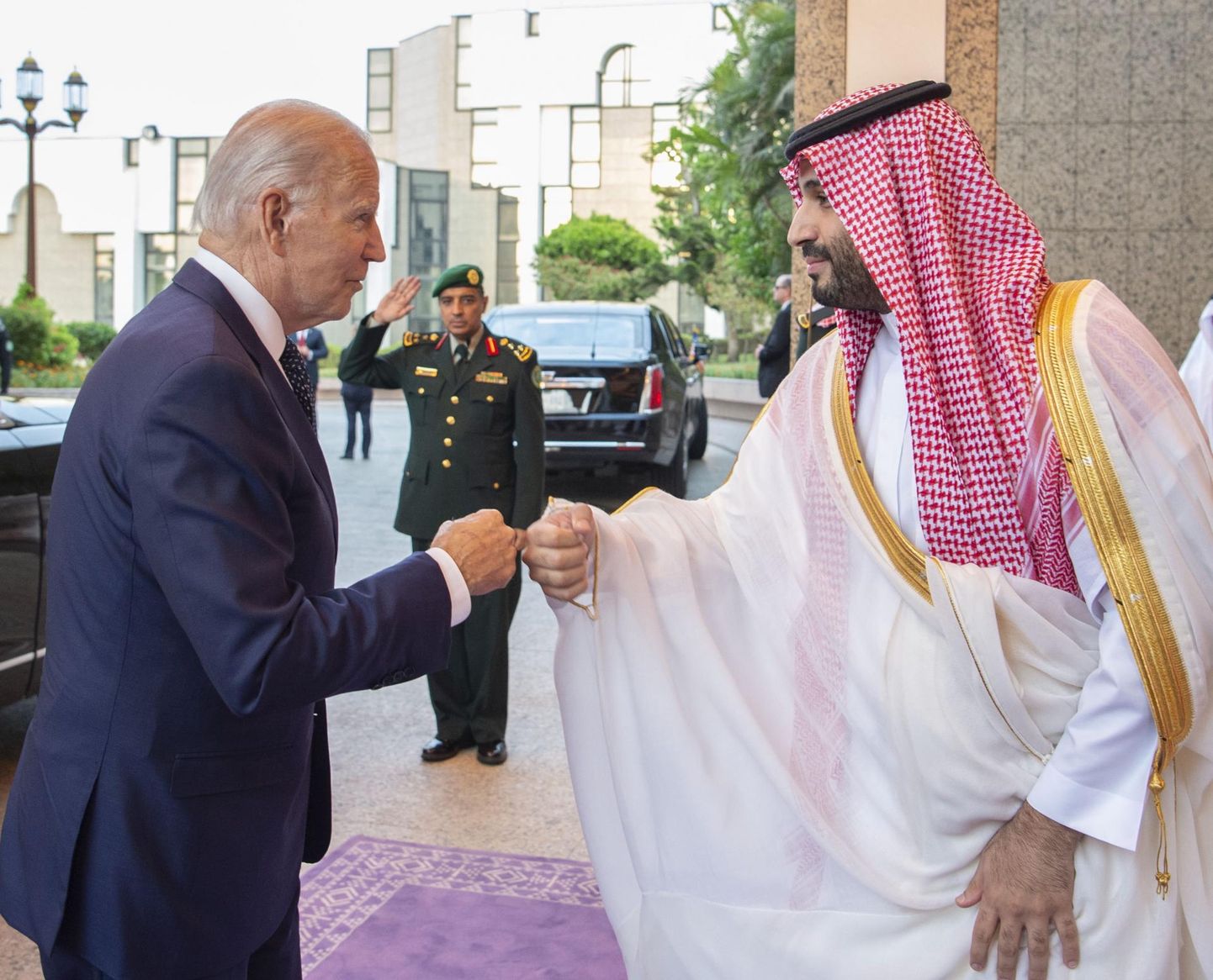 USA president Joe Biden kohtumisel Saudi kroonprints Mohammed bin Salmaniga 15. juulil 2022.