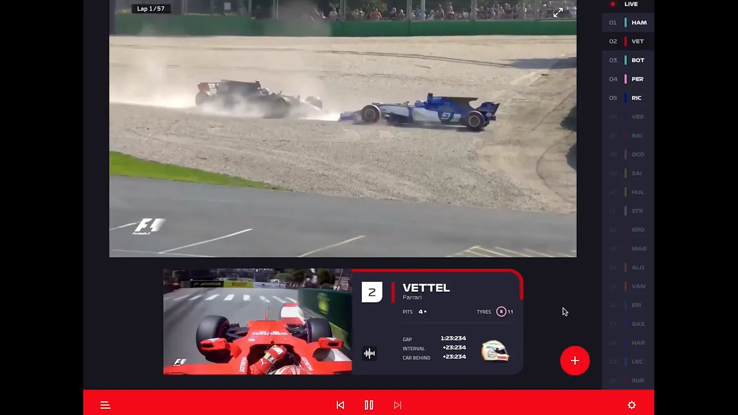 Selline peaks välja nägema F1 TV kujundus. Kindlust süsteemi töötamisse ei suurenda, et legendaarseim tiim on ametlikes reklaammaterjalides kirjas kui  «Farrari».