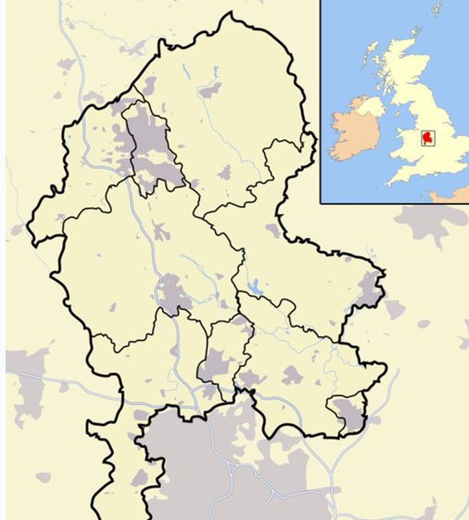 Staffordshire'i krahvkond Inglismaa keskosas.