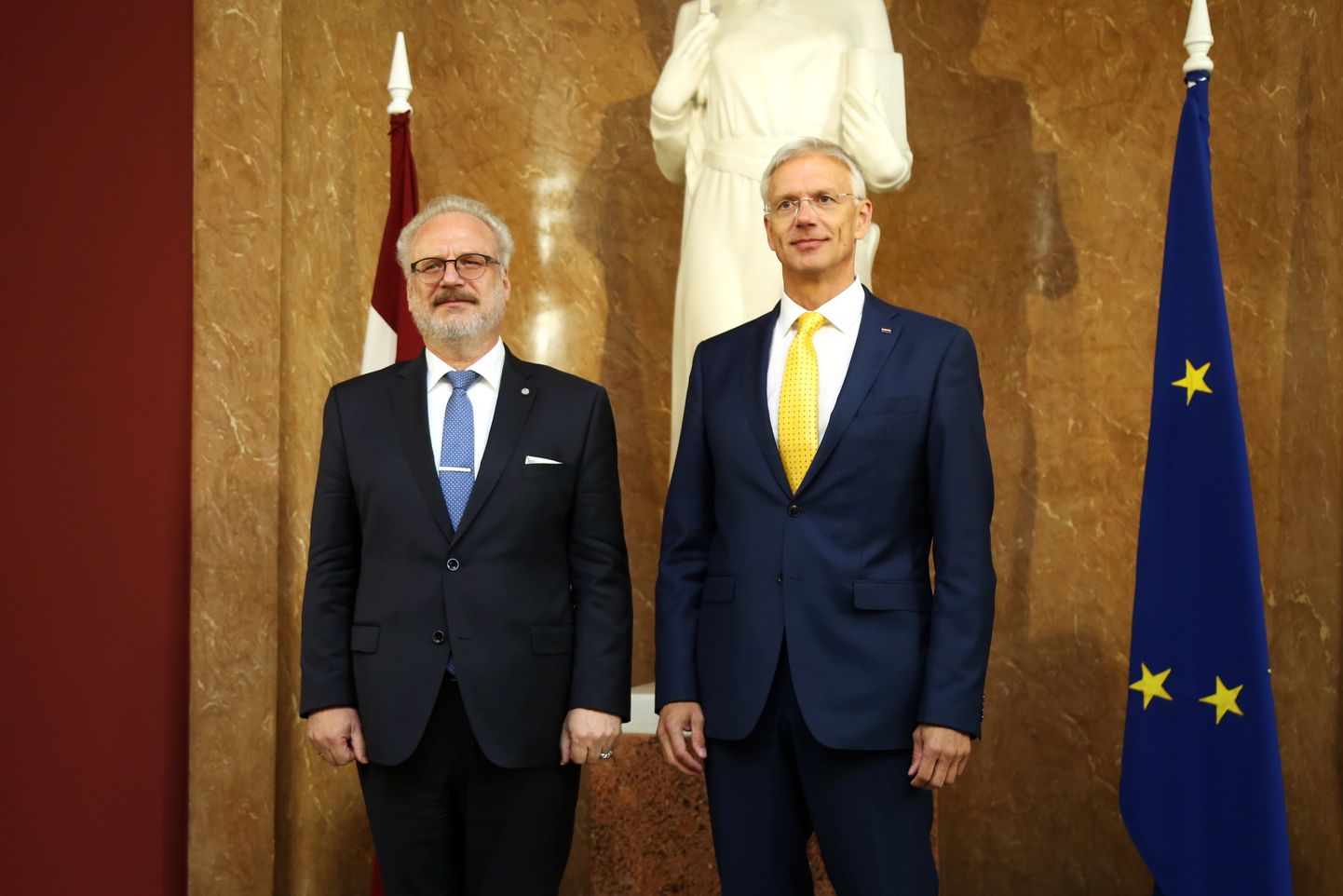 Läti president Egils Levits ja peaminister Krišjānis Karinš.