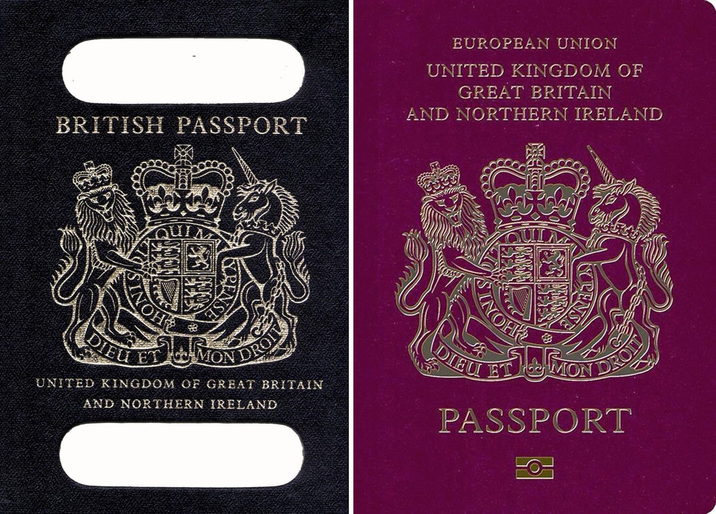 Briti passid muutuvad taas siniseks (vasakul)