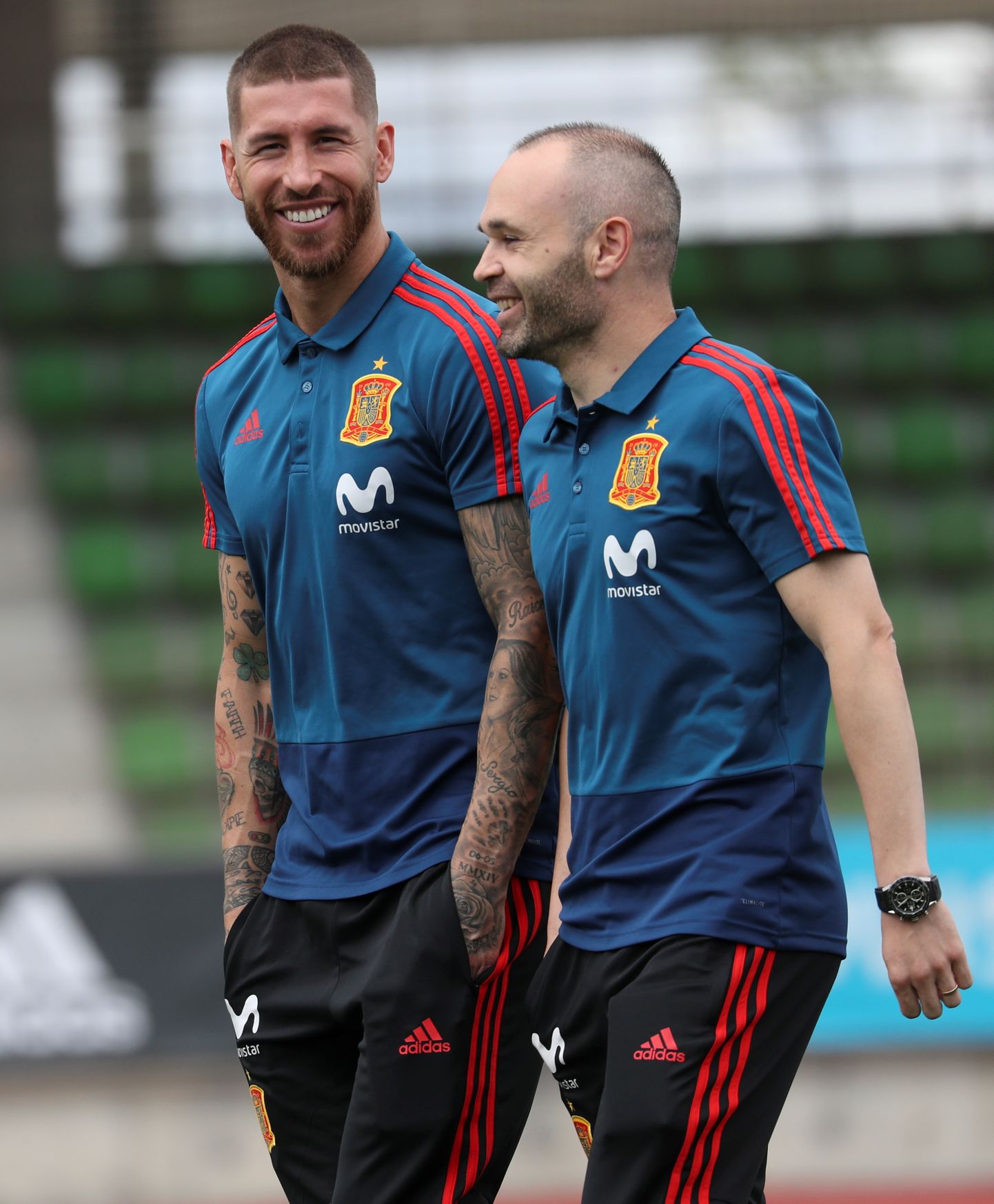 Hispaania jalgpallikoondise suurimad staarid Sergio Ramos ja Andres Iniesta.