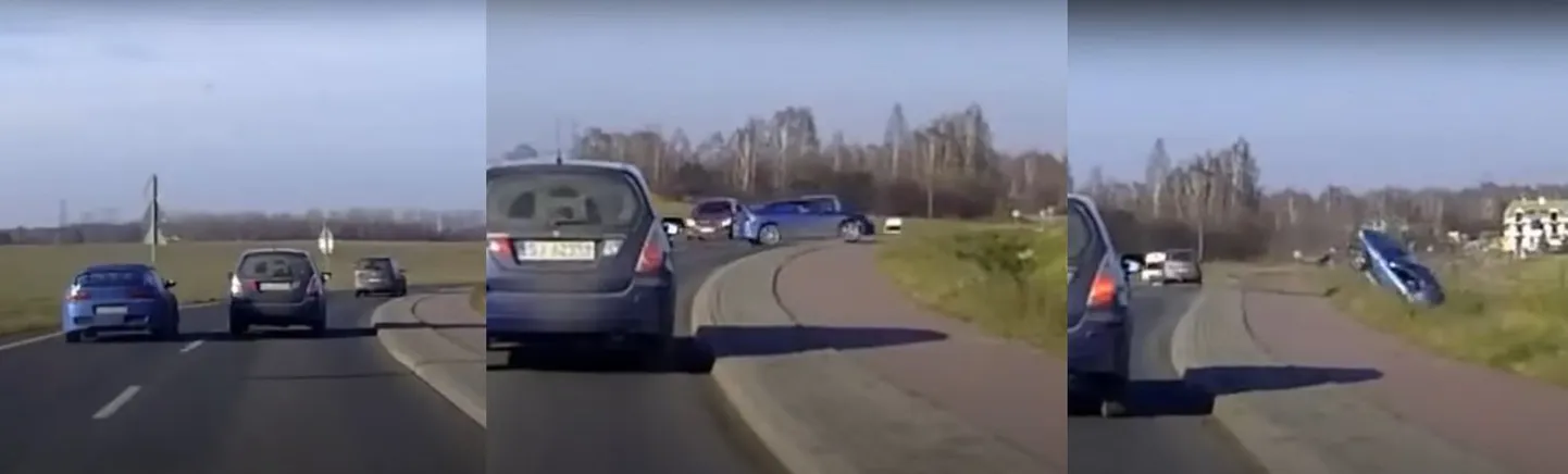ДТП с Mazda MX3 в Польше во время обгона при повороте