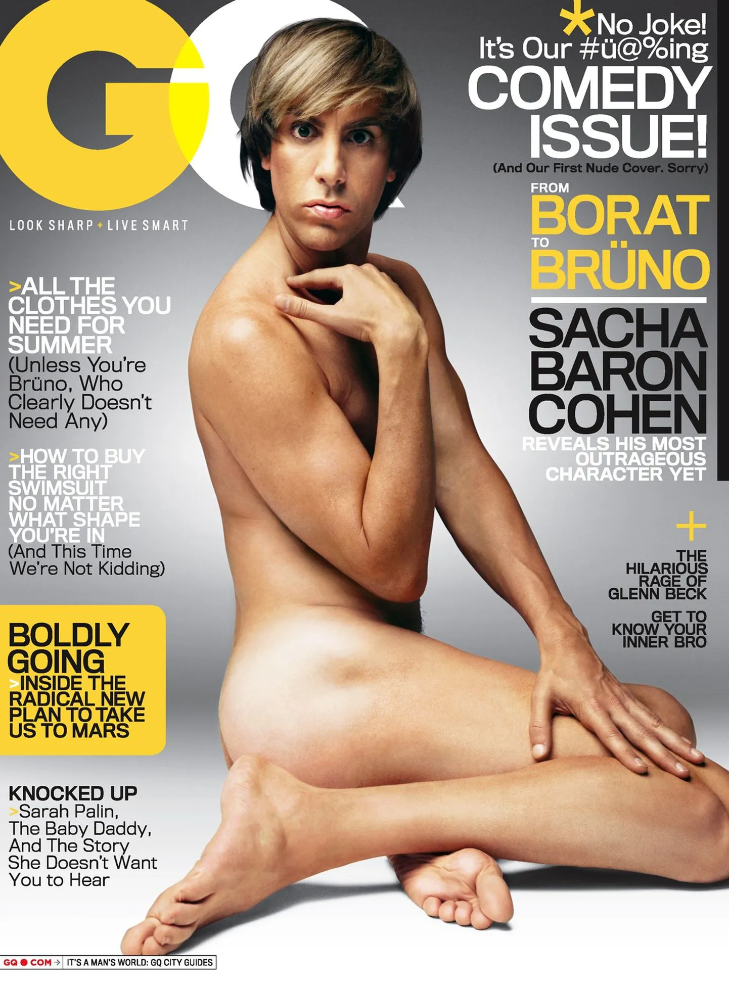 Sacha Baron Cohen alias Brüno ajakirja GQ kaanel