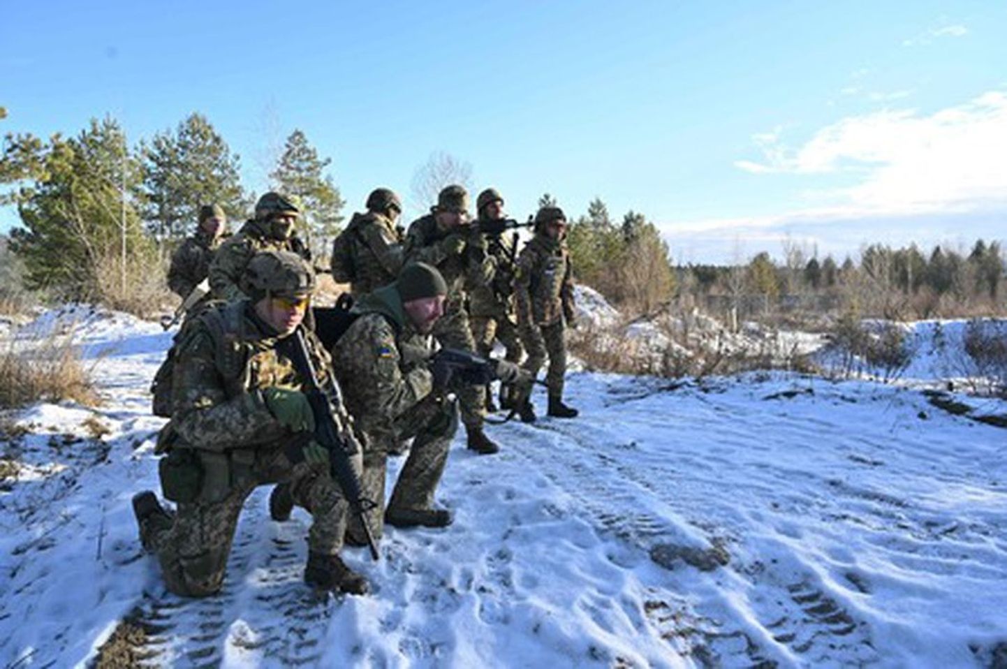Ukraina väeüksus õppusel Kiievi lähedal.