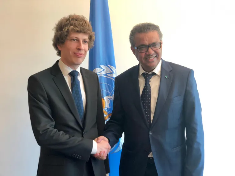 Sotsiaalminister Tanel Kiik ja WHO peadirektor dr Tedros Adhanom Ghebreyesus.