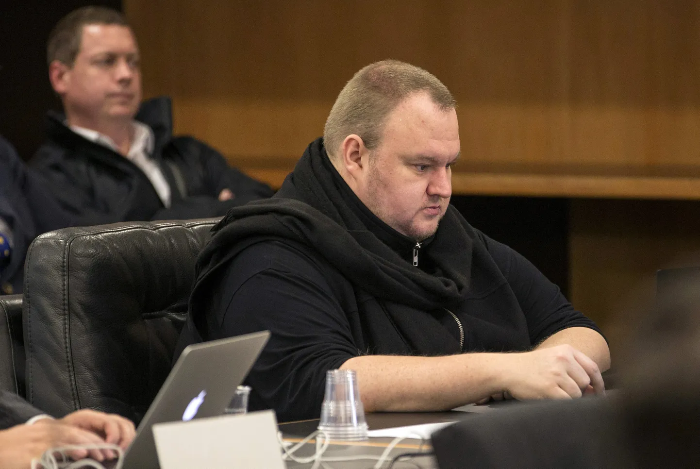 Kim Dotcom kohtusaalis.