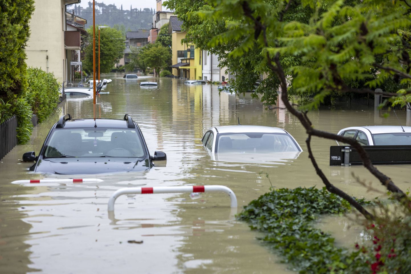 Üleujutatud tänav Cesena linnas.