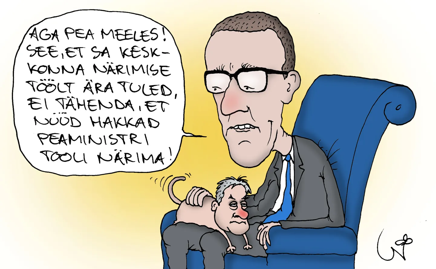 Cartoon of the day. January 8, 2025. «But remember! Just because you are done gnawing at the environment does not mean you can start gnawing at the prime minister's chair!»