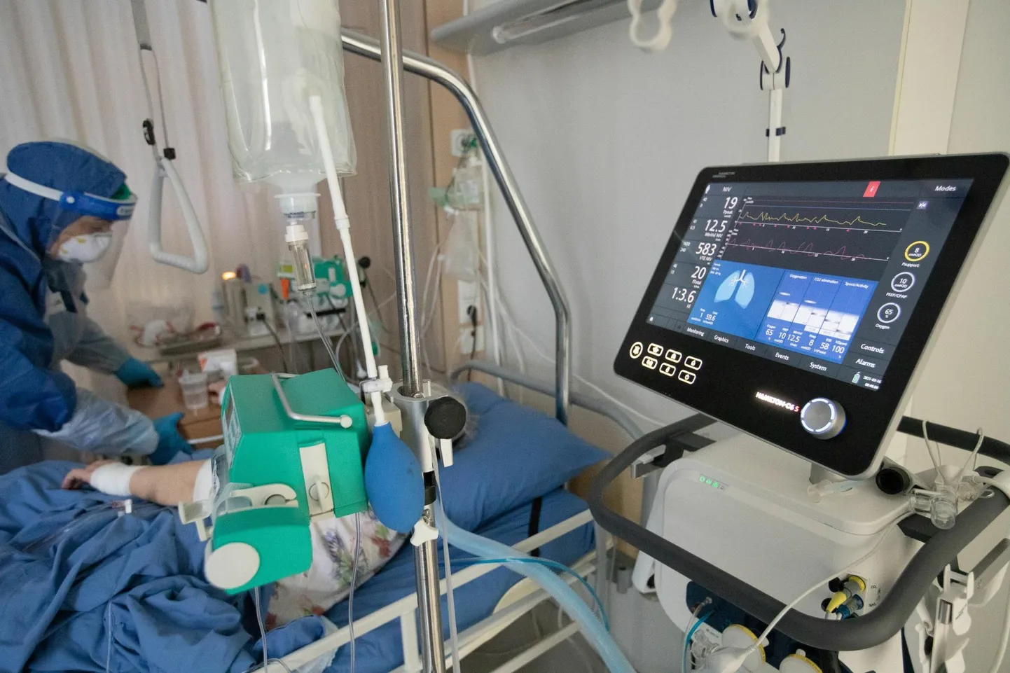 Foto pärineb Rakvere haigla koroonaosakonnast 2021. aastal.