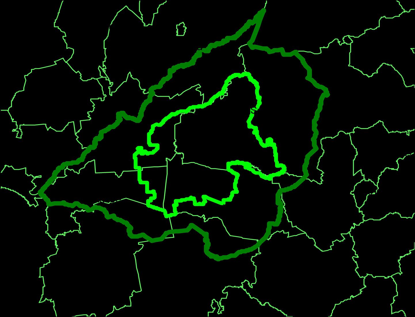 Soomaa piirkonna all mõistetakse Pärnu ja Viljandi maakonnas olevat Soomaa rahvusparki koos ümbritseva mõjualaga. Helerohelisega on tähistatudSoomaa ala, tumeroheline laiem ala on planeeringu ala.