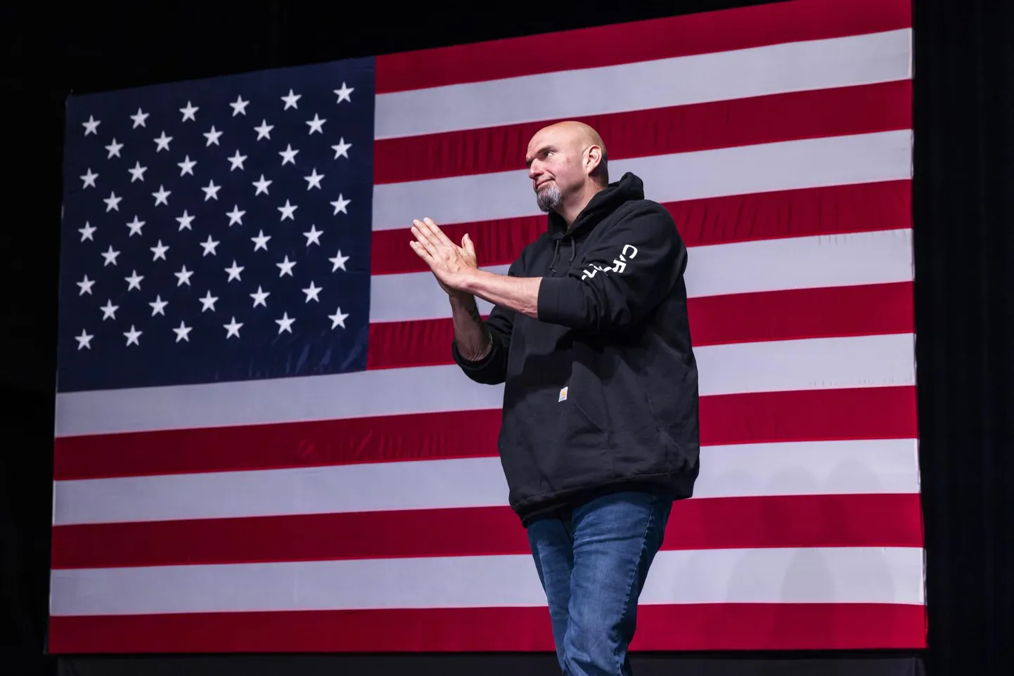 Pennsylvania senaatoriks valitud demokraat John Fetterman valimisõhtul.