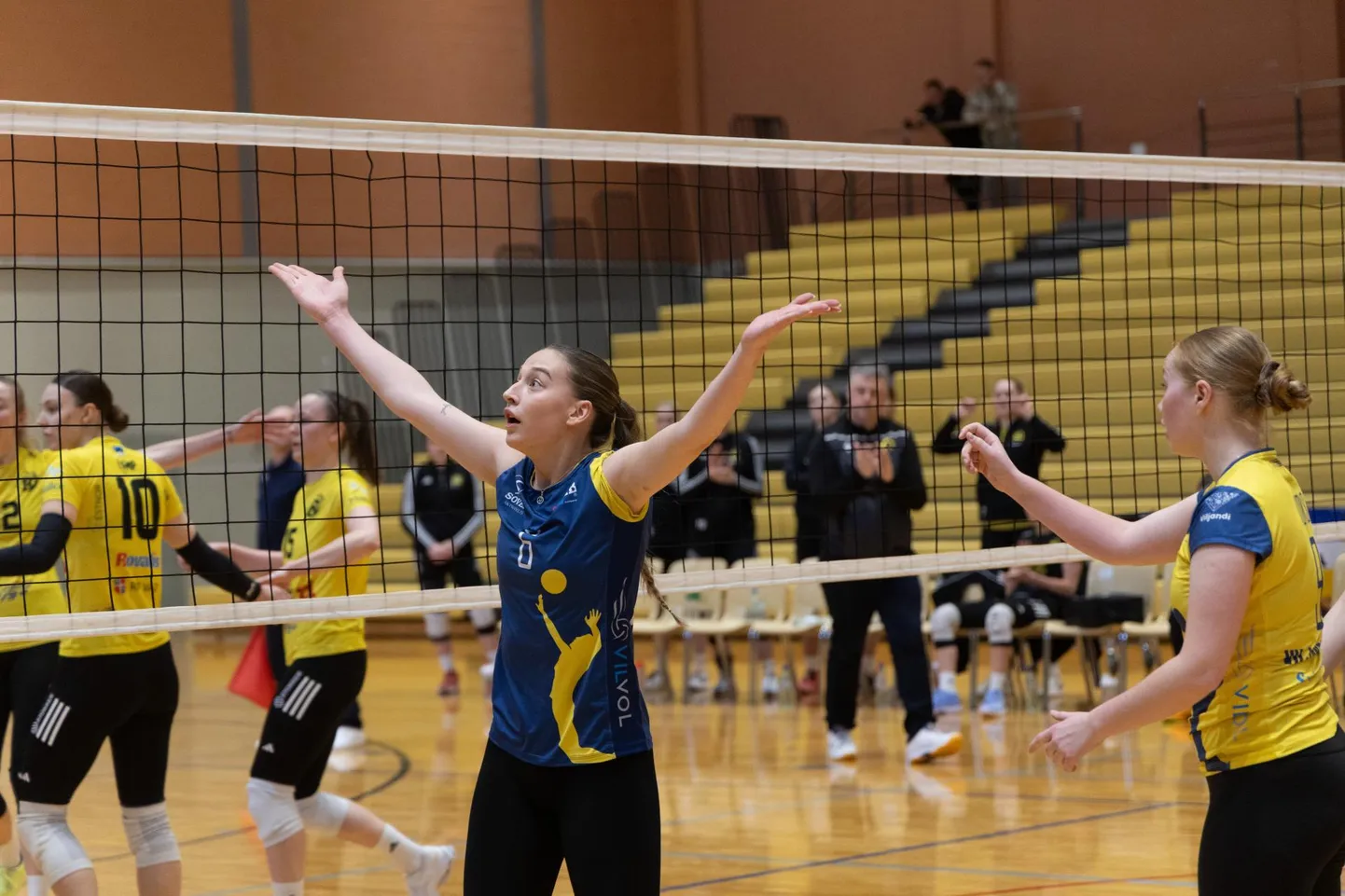 Viljandi Metallil tuli pühapäeval kodupubliku ees Rae Spordikool/Viastoni 3:0 paremust tunnistada. Pildil Viljandi naiskonna selle kohtumise parim mängija Sonja Siimson.​