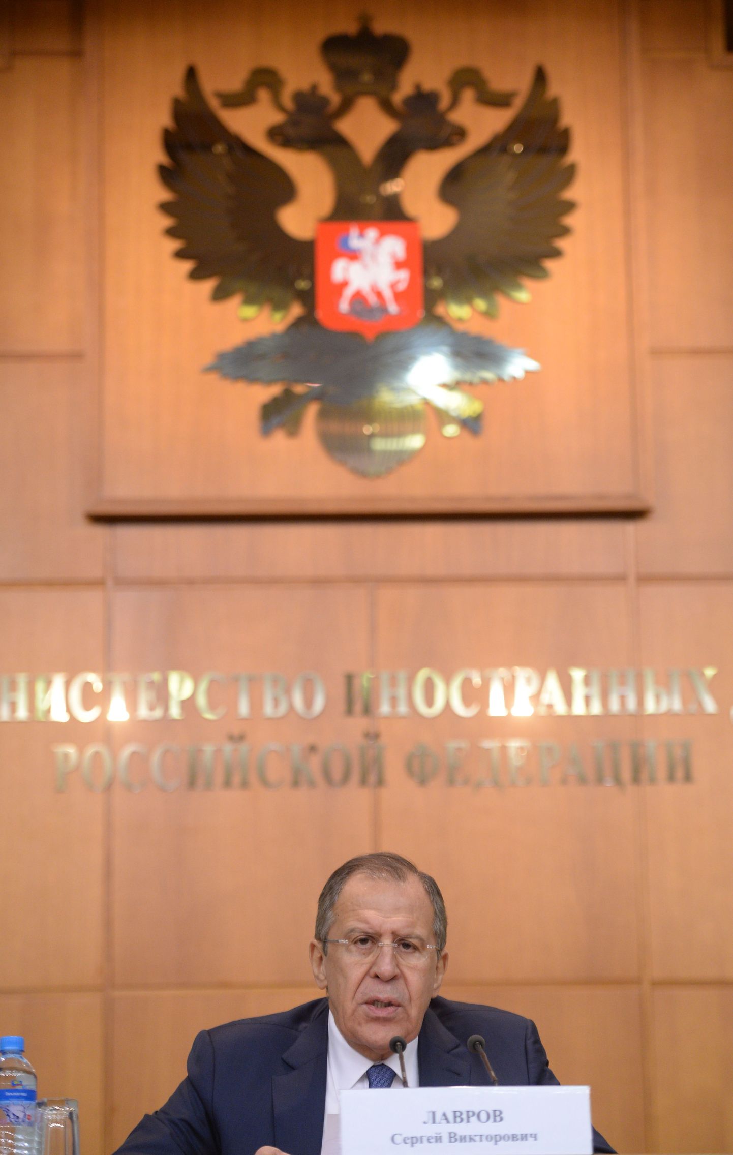 Vene välisminister Sergei Lavrov Moskvas andmas traditsioonilist pressikonverentsi 2015. aasta tulemuste kohta välispoliitikas.