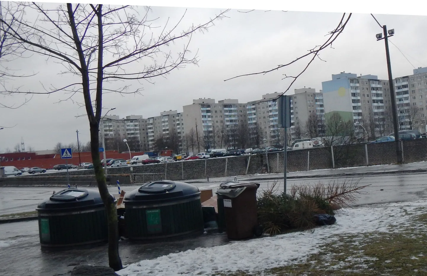 Lansamäel jäetakse kuused sageli prügikonteinerite kõrvale vedelema.