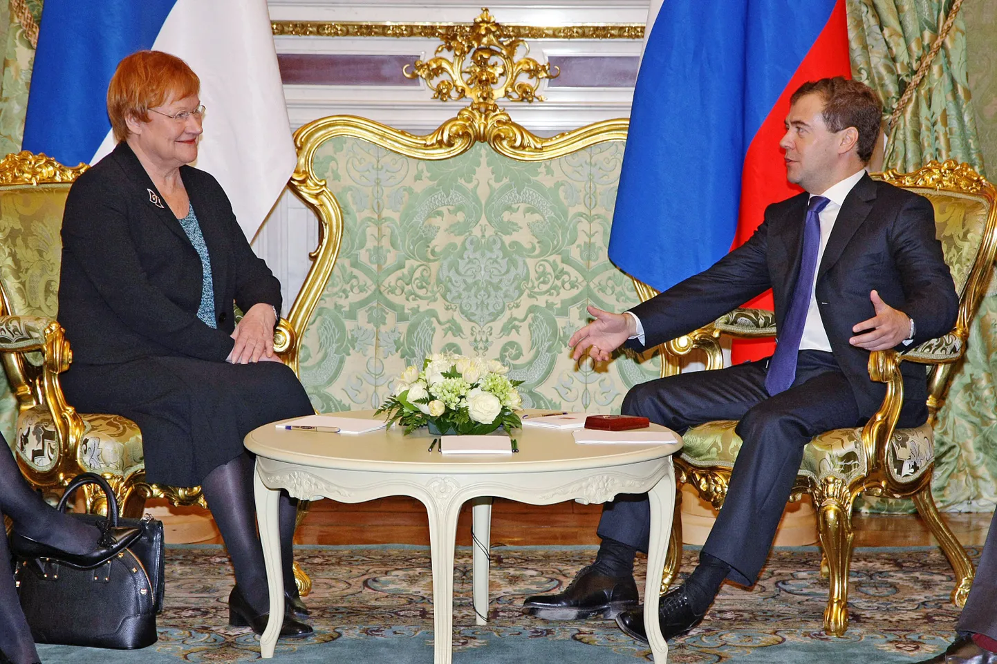 Встреча Тарьи Халонен с Дмитрием Медведевым 9 ноября.