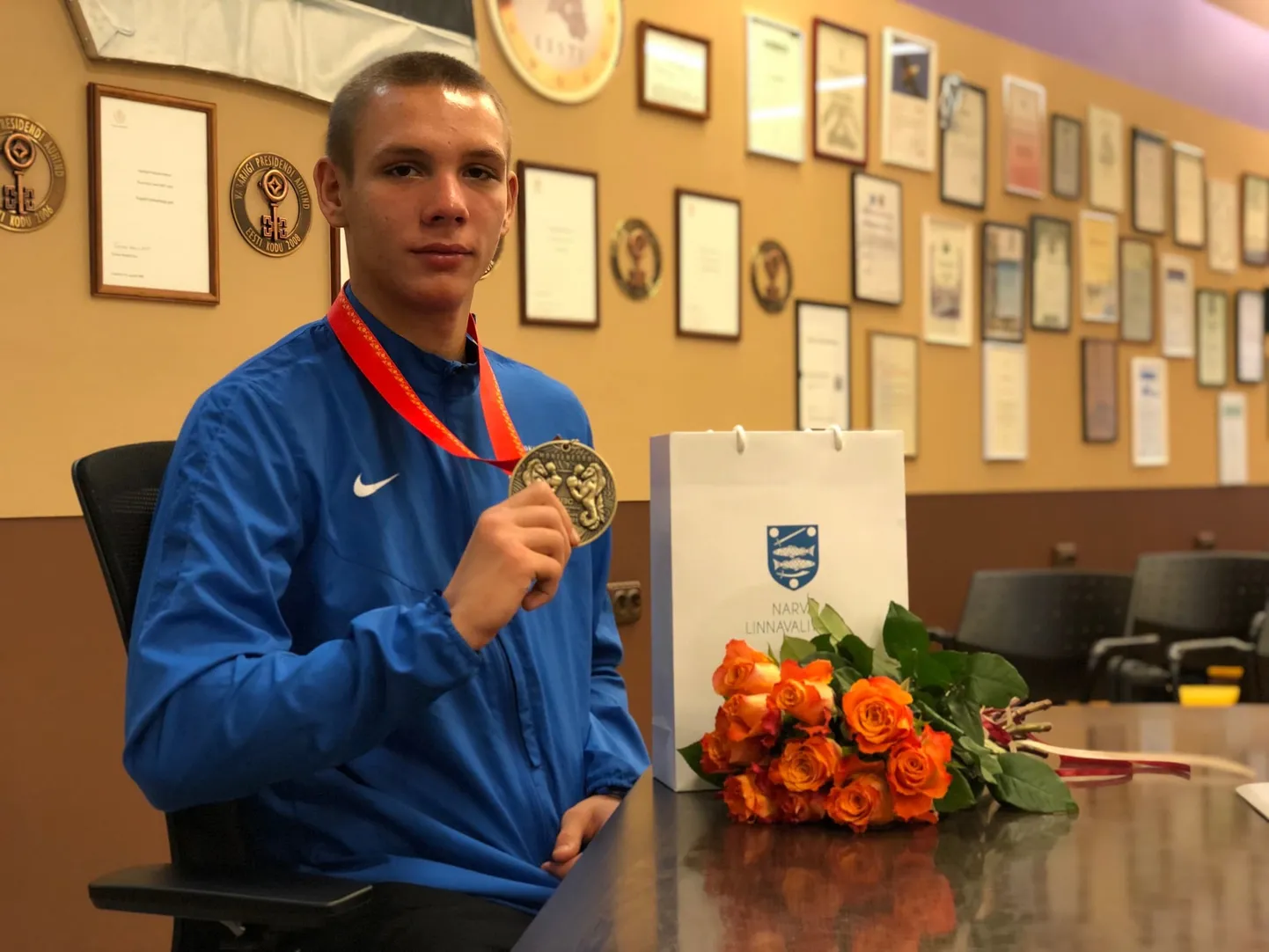 Anton Vinogradov vastuvõtul Narva linnavalitsuses.